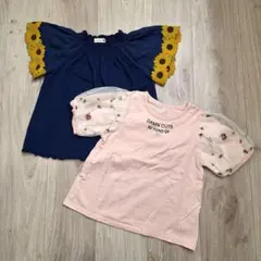 値下げ☆ブランシェス☆ベルメゾン☆120☆半袖☆Tシャツ☆2枚セット☆ひまわりのサムネイル