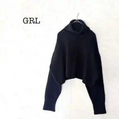 【GRL】グレイル (L) タートルネックショート丈ニット ブラック