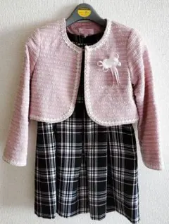 マザウェイズ 120 女の子 フォーマル 入学式 発表会 チェックワンピース