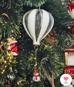 美品☆ガラス気球オーナメント2点セット クリスマスオーナメント