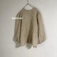 美品 Diosfront ジャガード ブラウス ゆったり 薄手 長袖 ベージュのサムネイル