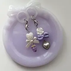 めじるしアクセサリー　アンブレラマーカー　いちご　リボン　ハート　2点セット