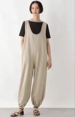 LEPSIM Uネックオールインワン ベージュ Fサイズのサムネイル