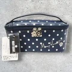 新品【 MARY QUANT 】マリークワント ドット柄 バニティポーチ 紺のサムネイル