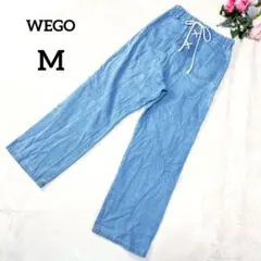 ウィゴー　ストレートデニムパンツ　M　ブルー　後ろ編み上げ　ジーンズ　592