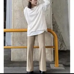 AZUL by moussy VENUS COMFORT PANTS ベージュ