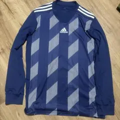 adidas ネイビー ストライプ 柄トレーニング長袖シャツのサムネイル