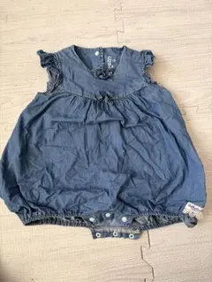 オーガニックコットン デニム風ロンパース