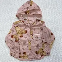 BABY PINK HOUSE テディベア 花柄 長袖シャツ フード付き M