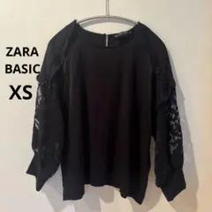 ZARA BASIC フリル　レーススリーブ トップス　XS