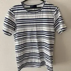 ボーダー柄 半袖Tシャツ ホワイト/ネイビー