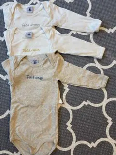 Petit bateau ロンパース3枚セット 12ヶ月 74cm