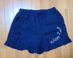 アルジー　フリル付きネイビーショートパンツ 160