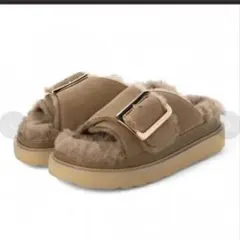 【美品】MOHI ムートンサンダル　ベージュ　37 美品】MOHI ムートンサンダル ベージュ 37 MOHI サンダル 「MOHI