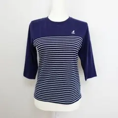 カンゴール スポーツ ネイビー ストライプ Tシャツ トップス 七分袖 M