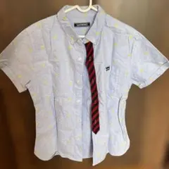 LAUNDRY 刺繍入り水色半袖シャツ