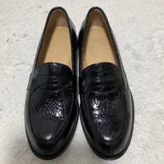 RADA ANIMO 黒クロコダイル風ローファー メンズ　26.5センチ