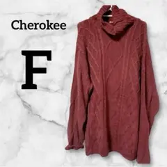一点物✨️Cherokee【F】 バーガンディ ケーブルニット タートルネック