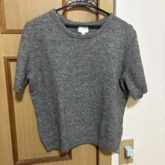H&M グレー 半袖ニットセーター M