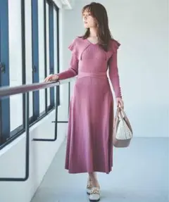 トランティアンソンドゥモード　ワンピース　ピンク　ニットワンピース