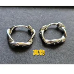 ツイスト　フープピアス　シルバー925 韓国 |シンプル