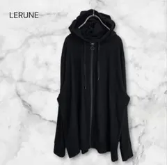 LERUNE Avail ジップアップパーカー 黒 大きめサイズ4L 薄手