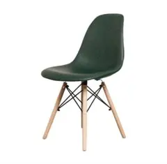 【新品未使用】レザーPU座面 イームズ ダイニングチェア グリーンメウッド