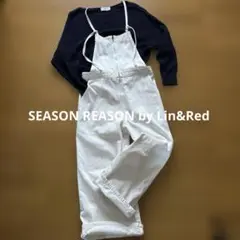 SEASON REASON by Lin&Red ホワイト　デニムサロペット