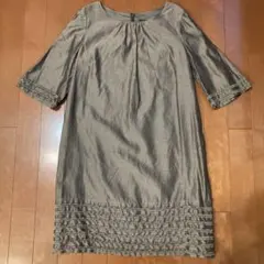 バーバリーロンドン バーバリー フリル ワンピース ブラウン BURBERRY