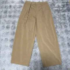 GU ジーユー ブラウン タック ワイド パンツ スラックス