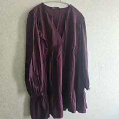 ZARA フリル チュニック 長袖 L