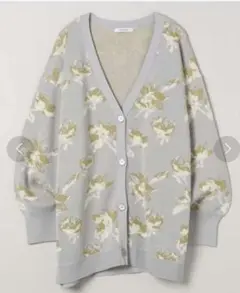 JEANASIS　12GラメフラワーVカーディガン