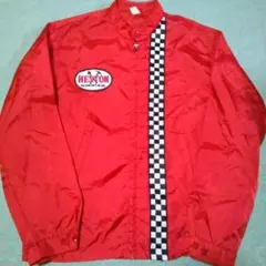 ７０sヴィンテージ☆MC チェッカー☆ナイロンレーシングジャケット