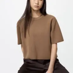 ユニクロ　UNIQLO ウォッシャブルミラノリブセーター　半袖