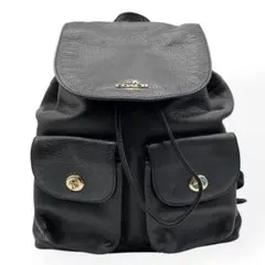 極美品　COACH コーチ　リュック　バックパック　レザー　ブラック　シボ革