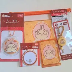 ちいかわ ミニクリアフォルダー リールキーホルダー 缶バッジ キャンドゥ うさぎ