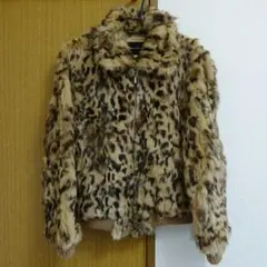 値下げ！RAY BEAMS/レオパード柄ファーコート/ラビット毛