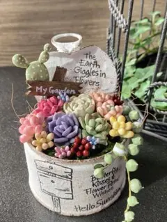 樹脂粘土 リメ缶多肉寄せ植えキット - メルカリ