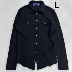 ラルフローレン　ウール100% ニットシャツ　ブラック　Lサイズ　美品