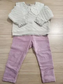 Cottoli キルトトレーナー ＆ ユニクロレギンス【セット】90サイズ