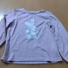 ウサギプリント 長袖カットソー ピンク