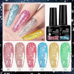 【6pcs】VOKY＊カラフルホロ ポリッシュ カラージェル＊SP49
