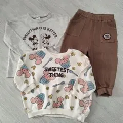 ベビー服 ミッキー ディズニー 秋春 Tシャツ パンツ 90 まとめ売り セット