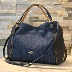 美品　COACH　コーチ　デニム　ハンドバッグ　ショルダーバッグ　2way