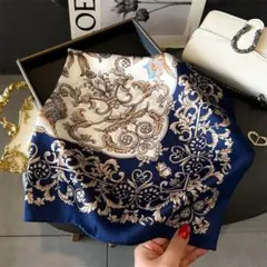 スカーフ レディース 大判 バンダナ 柄 上品 首巻き バッグアクセサリー
