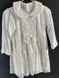 ホワイトレースワンピース（長袖）　クーラクール　キムラタン