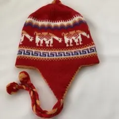 オレンジ ニット帽 ボンボン