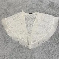 INGEBORG インゲボルグ　フラワーレース　ショール　カーディガン　フリル