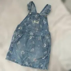 本日削除！OshKosh B'gosh 花柄 デニム ジャンバースカート