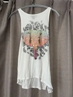 forever21 ゾウ 像 エスニック タンクトップ カットソーM ヨガウェアのサムネイル